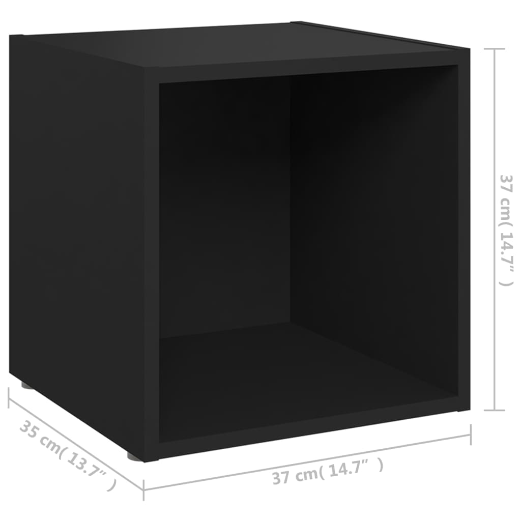 vidaXL Comode TV, 4 buc., negru, 37x35x37 cm, PAL