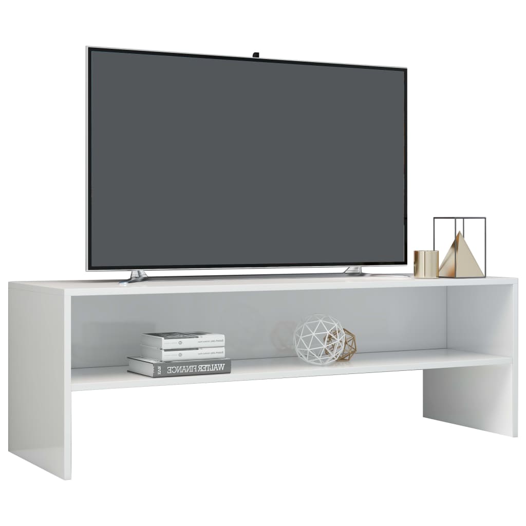 vidaXL Comodă TV, alb foarte lucios, 120 x 40 x 40 cm, PAL