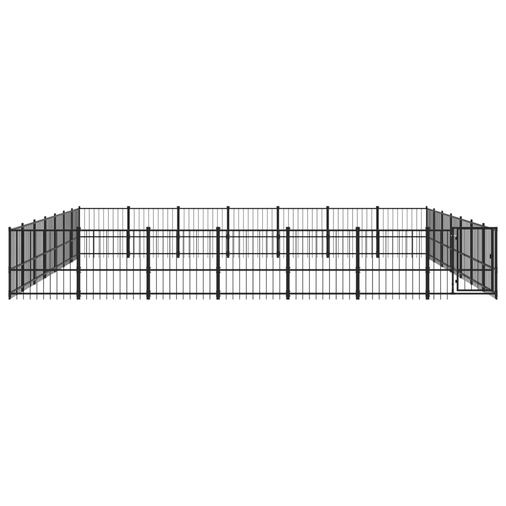 vidaXL Padoc pentru câini de exterior, 46,1 m², oțel
