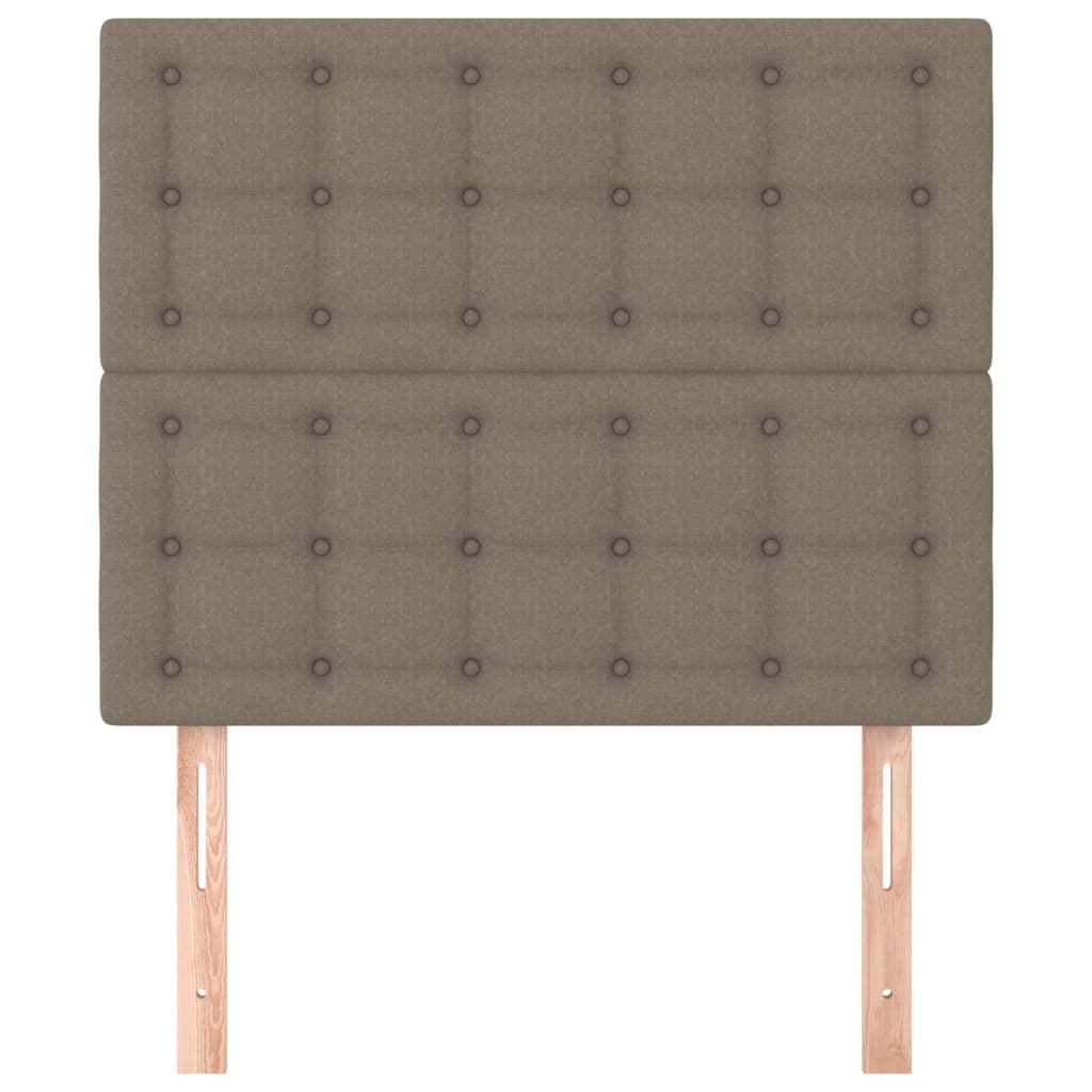 vidaXL Tăblii de pat, 2 buc, gri taupe, 80x5x78/88 cm, textil