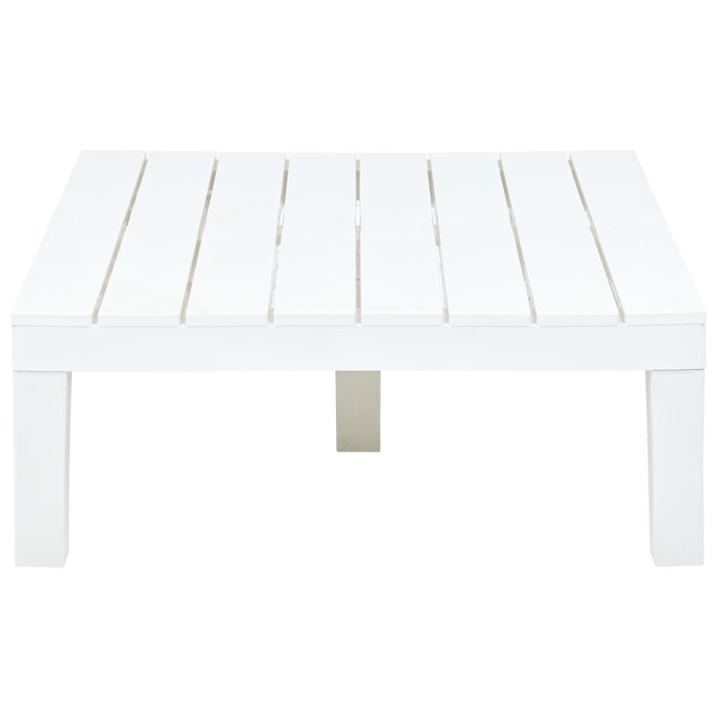 vidaXL Set mobilier de grădină, 3 piese, alb, plastic