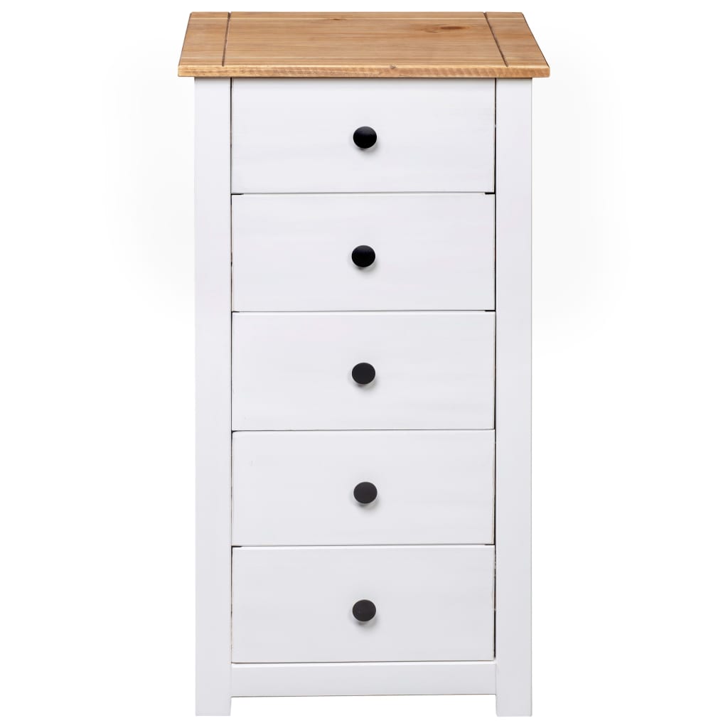 vidaXL Servantă, alb, 46 x 40 x 89 cm, lemn de pin, gama Panama