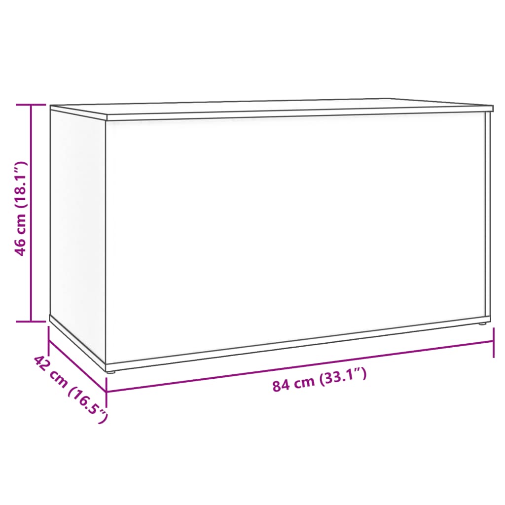 vidaXL Cufăr de depozitare, alb, 84x42x46 cm, lemn compozit