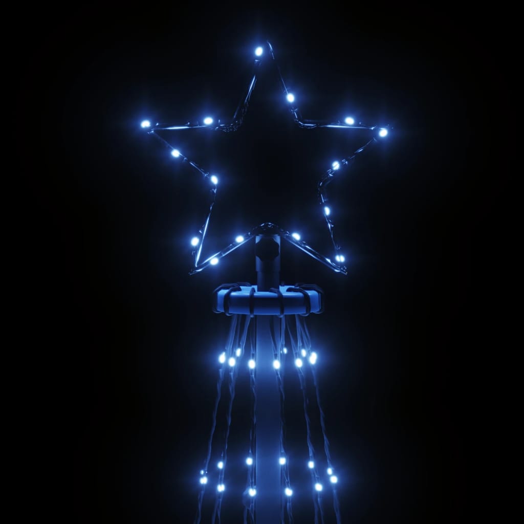 vidaXL Brad de Crăciun cu țăruș, 732 LED-uri, albastru, 500 cm