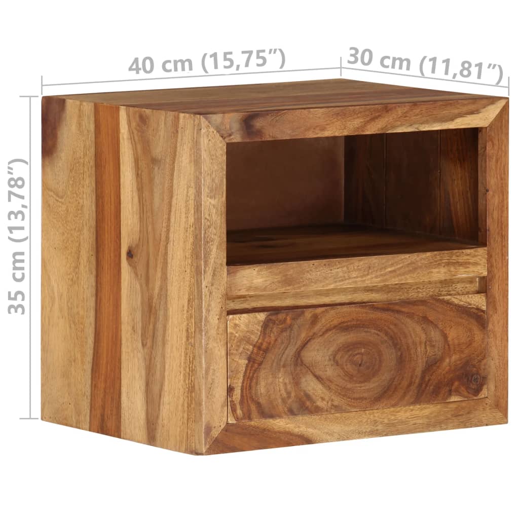 vidaXL Noptieră, 40x30x45 cm, lemn masiv de sheesham