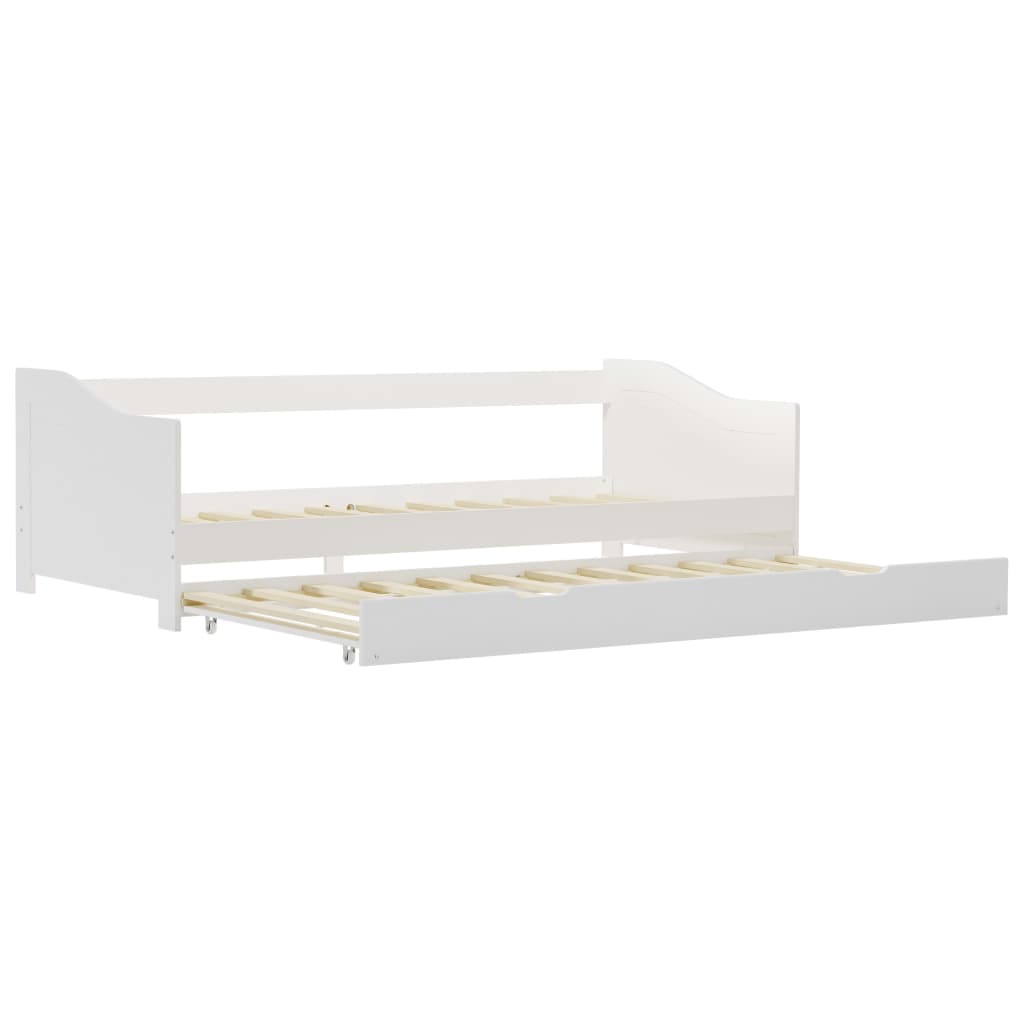 vidaXL Cadru pat canapea, extensibil, alb, 90 x 200 cm, lemn de pin
