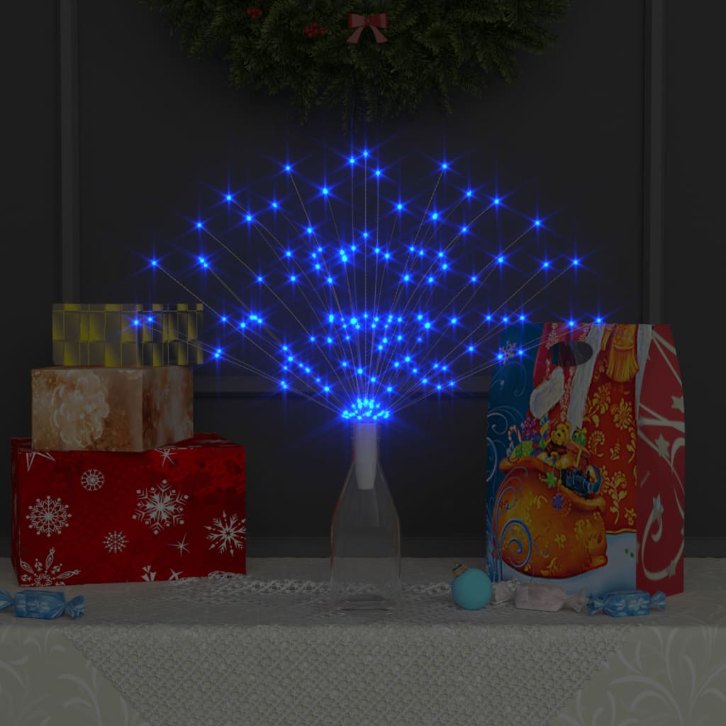 vidaXL Lampă cu artificii de Crăciun, 140 LED-uri, albastru, 20 cm