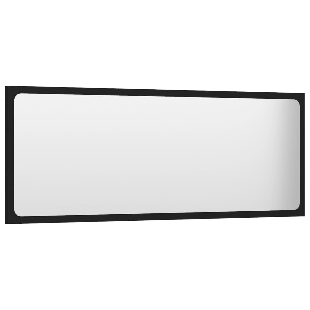vidaXL Oglindă de baie, negru, 100x1,5x37 cm, PAL