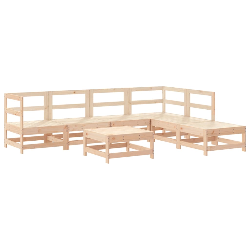 vidaXL Set mobilier de grădină cu perne, 7 piese, lemn masiv