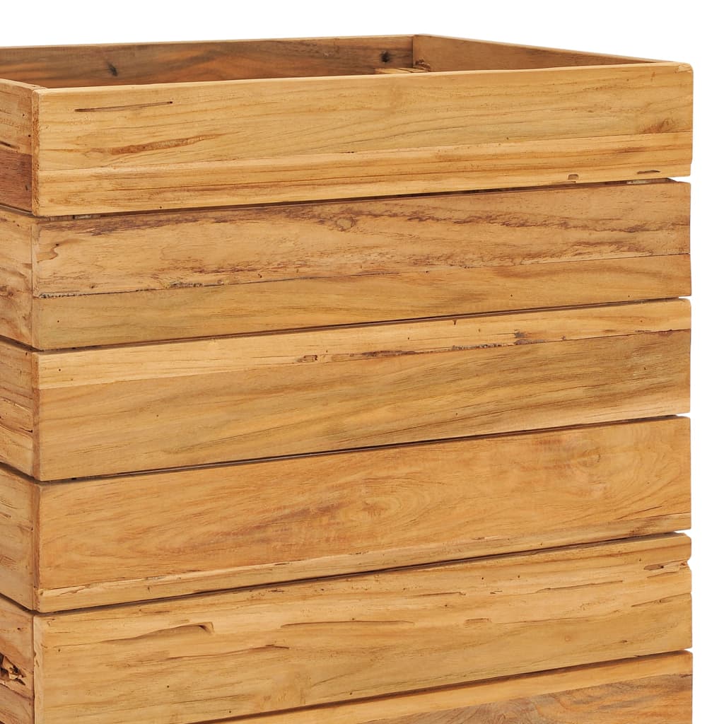vidaXL Strat înălțat, 50x40x72 cm, lemn de tec reciclat și oțel