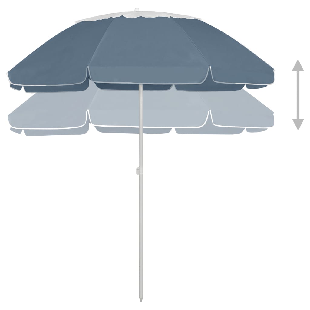 vidaXL Umbrelă de plajă, albastru, 300 cm