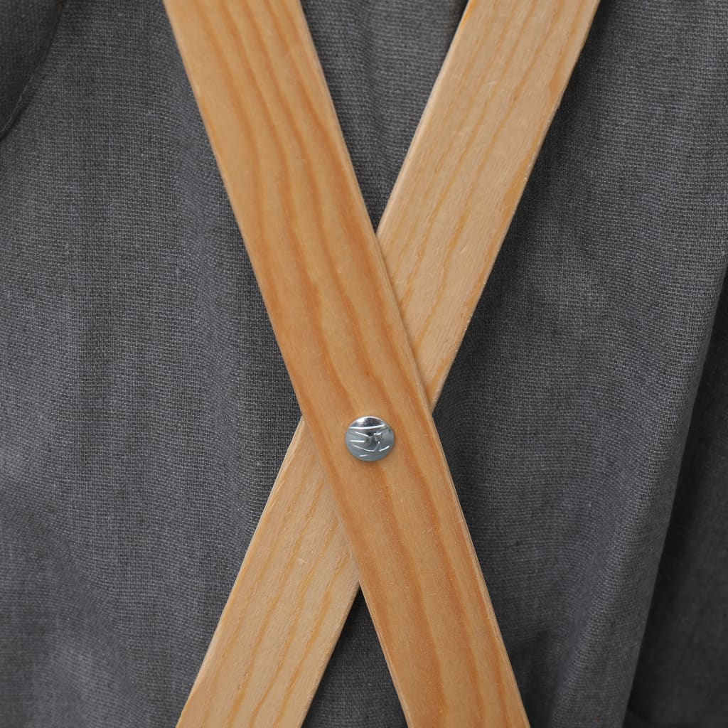 vidaXL Coș de rufe pliabil, gri, lemn și material textil