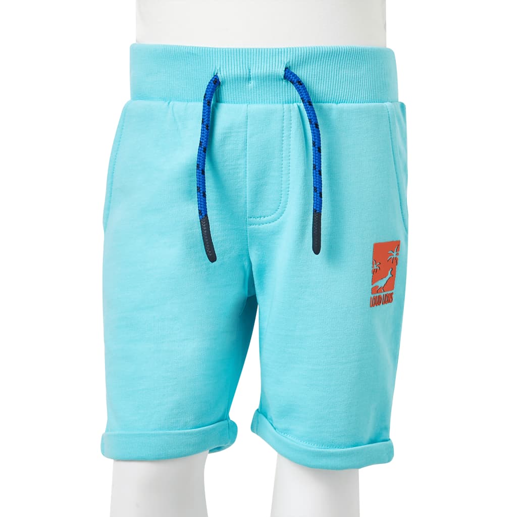 Pantaloni scurți pentru copii cu șnur, albastru verzui, 92