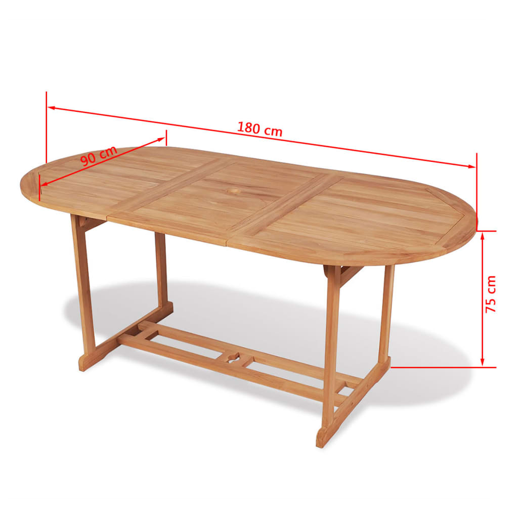 vidaXL Set mobilier exterior cu scaune pliabile 7 piese lemn tec masiv
