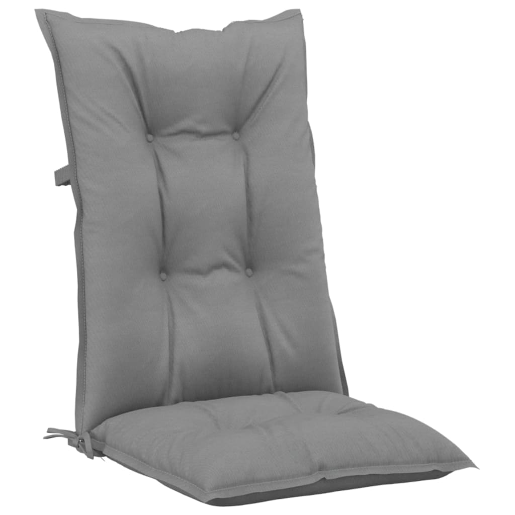 vidaXL Perne scaun cu spătar înalt, 4 buc., gri, 120x50x7 cm, textil