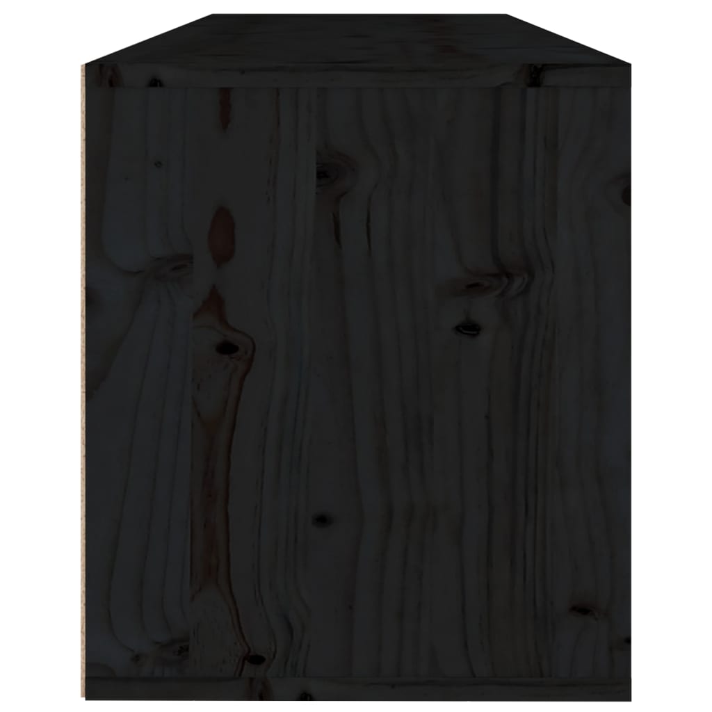 vidaXL Dulap de perete, negru, 100x30x35 cm, lemn masiv de pin