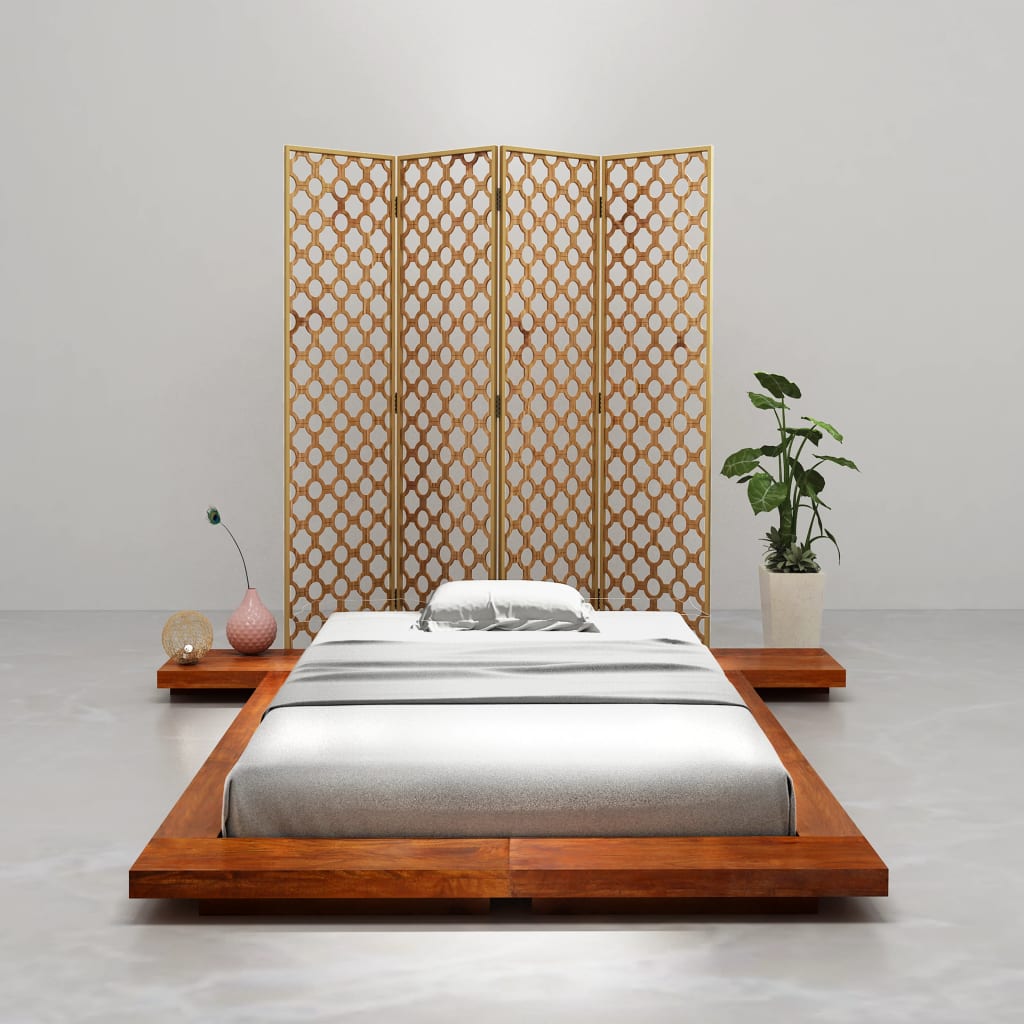 vidaXL Cadru pat futon, stil japonez, 90 x 200 cm, lemn masiv acacia
