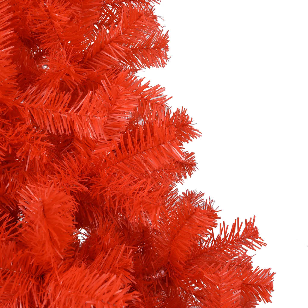 vidaXL Brad Crăciun pre-iluminat cu set globuri, roșu, 180 cm, PVC