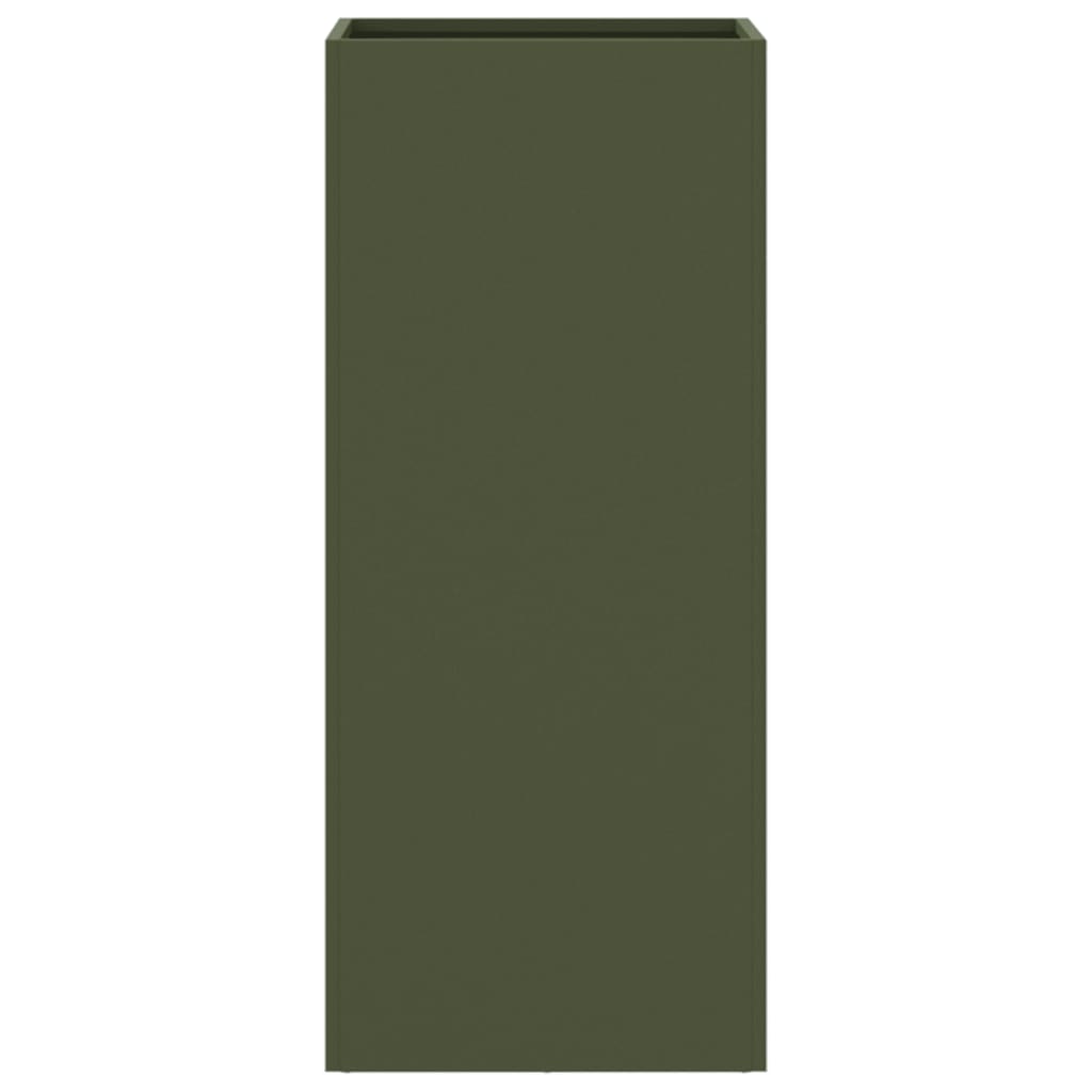 vidaXL Jardinieră, verde măsliniu, 32x29x75 cm, oțel laminat la rece