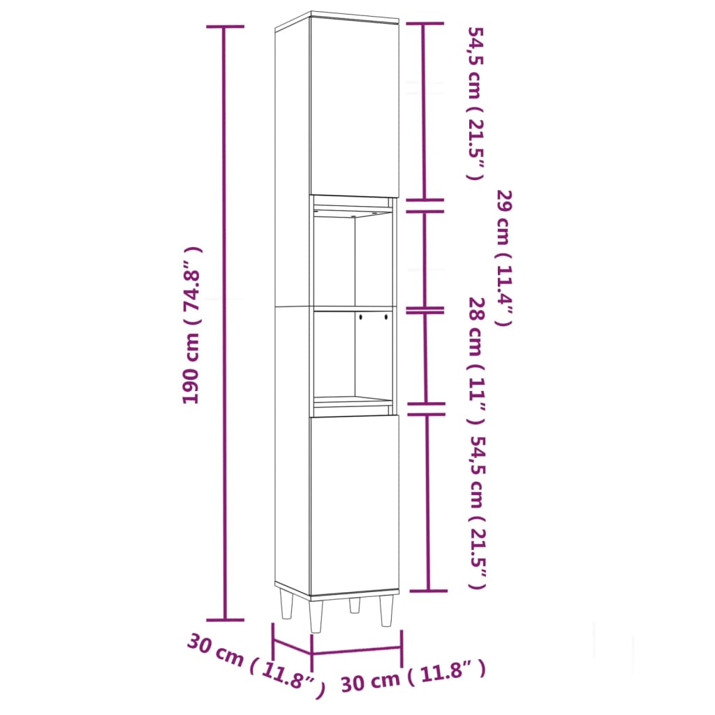 vidaXL Set mobilier de baie, 3 piese, alb, lemn compozit
