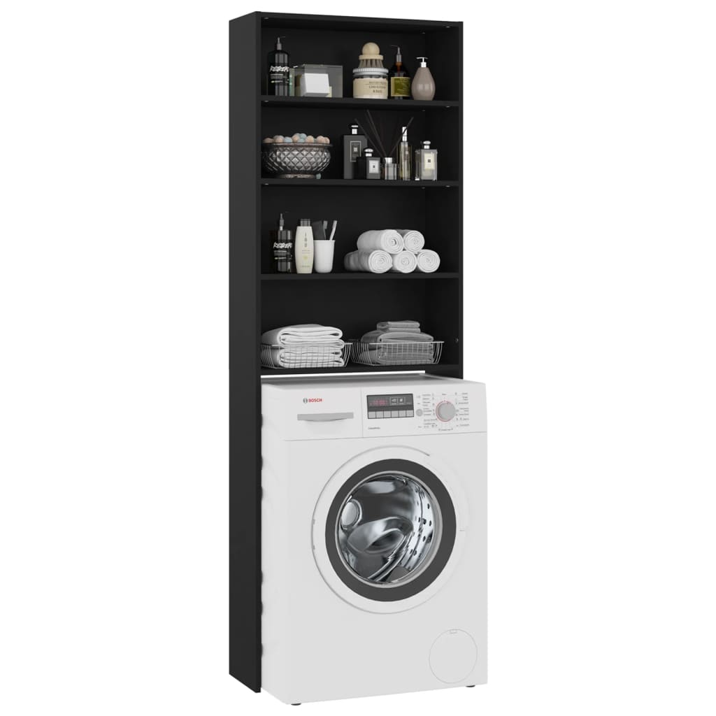 vidaXL Dulap mașina de spălat, negru, 64x24x190 cm