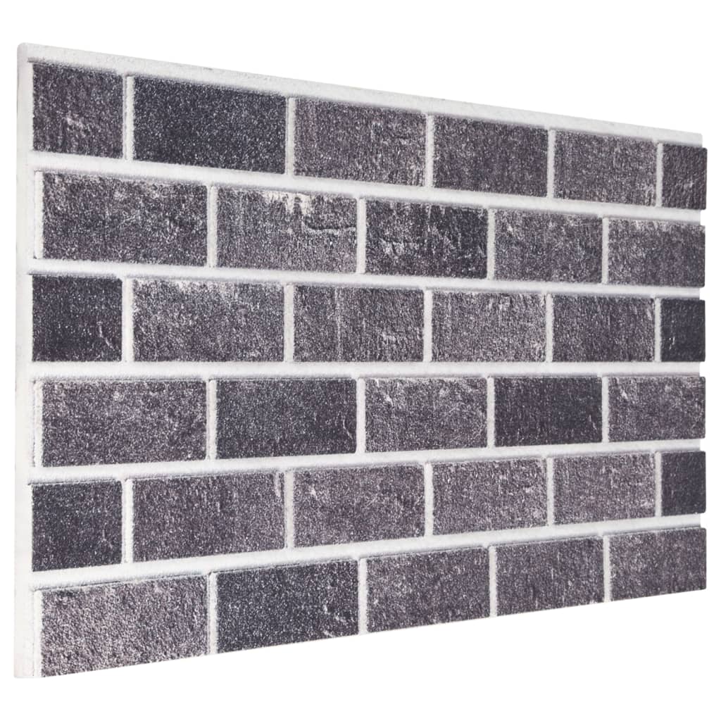 vidaXL Panouri de perete 3D, model cărămidă, negru & gri, 10 buc., EPS