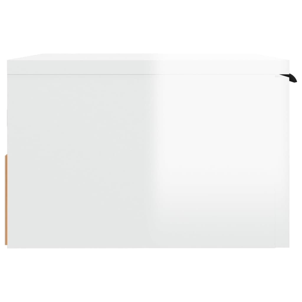 vidaXL Noptiere de perete, 2 buc., alb extralucios, 34x30x20 cm