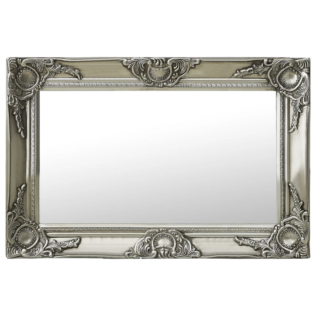 vidaXL Oglindă de perete în stil baroc, argintiu, 60 x 40 cm