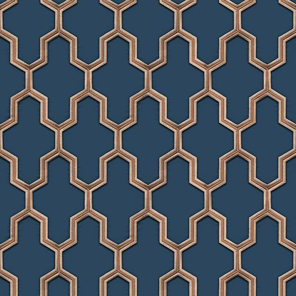 DUTCH WALLCOVERINGS Tapet „Geometric”, albastru și auriu