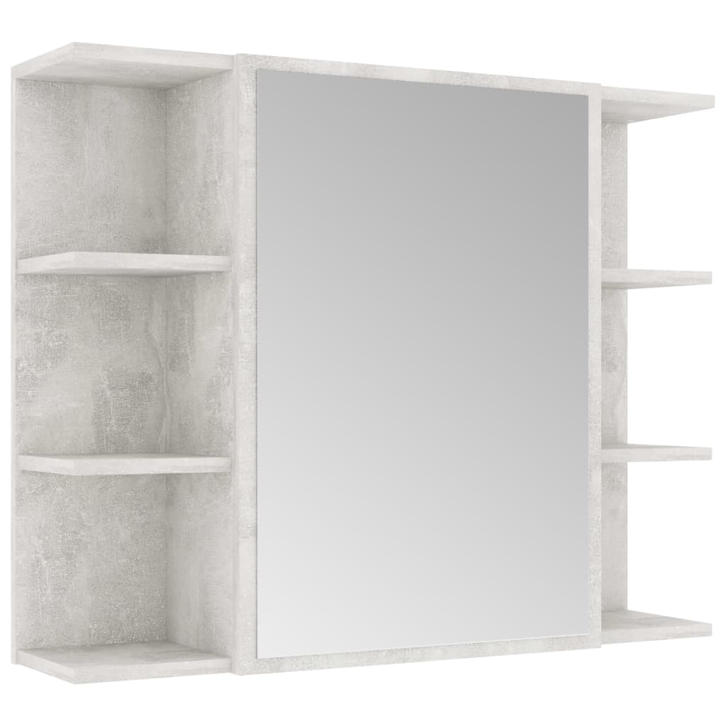 vidaXL Set mobilier baie, 3 piece, gri beton, lemn prelucrat