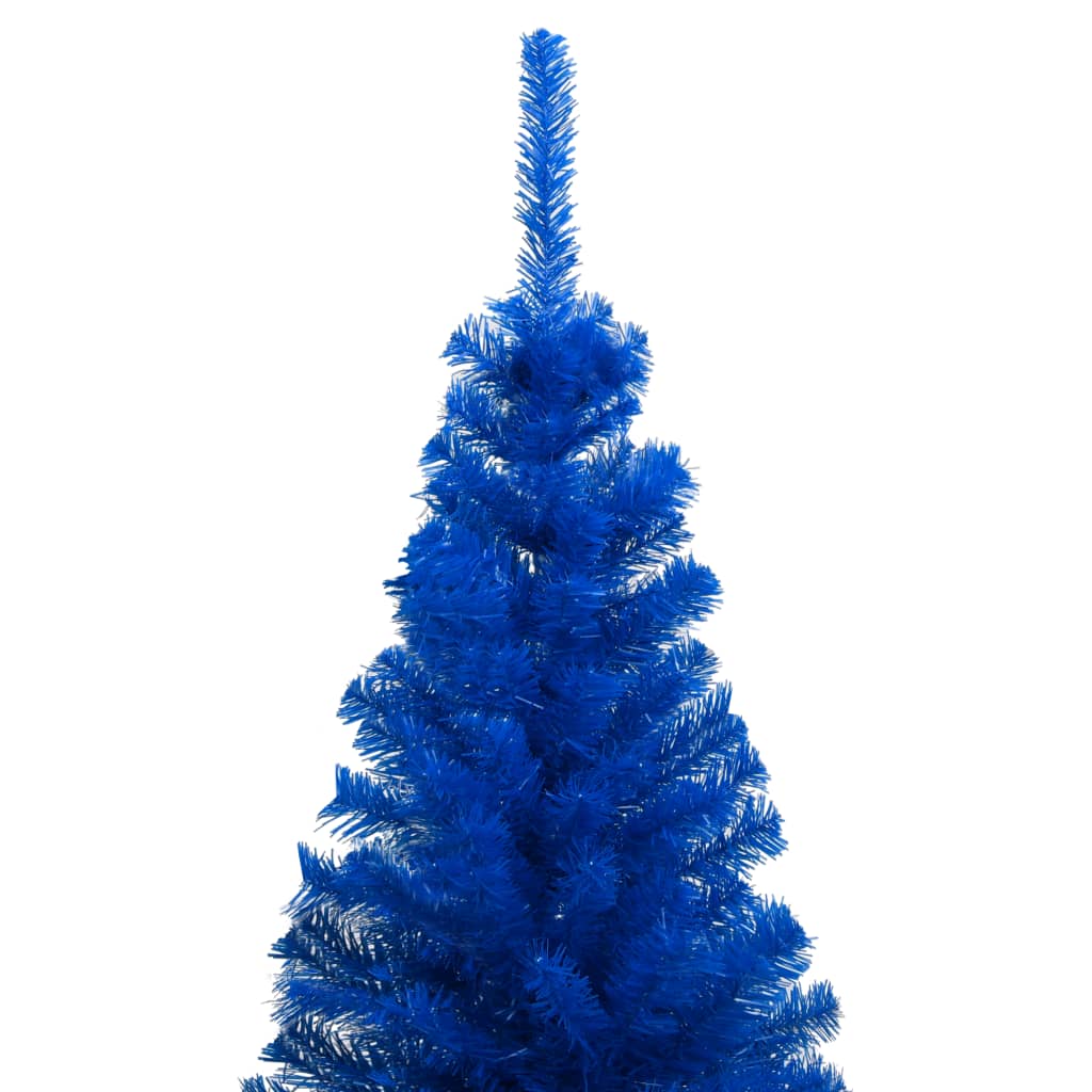 vidaXL Brad Crăciun pre-iluminat cu set globuri, albastru, 210 cm, PVC