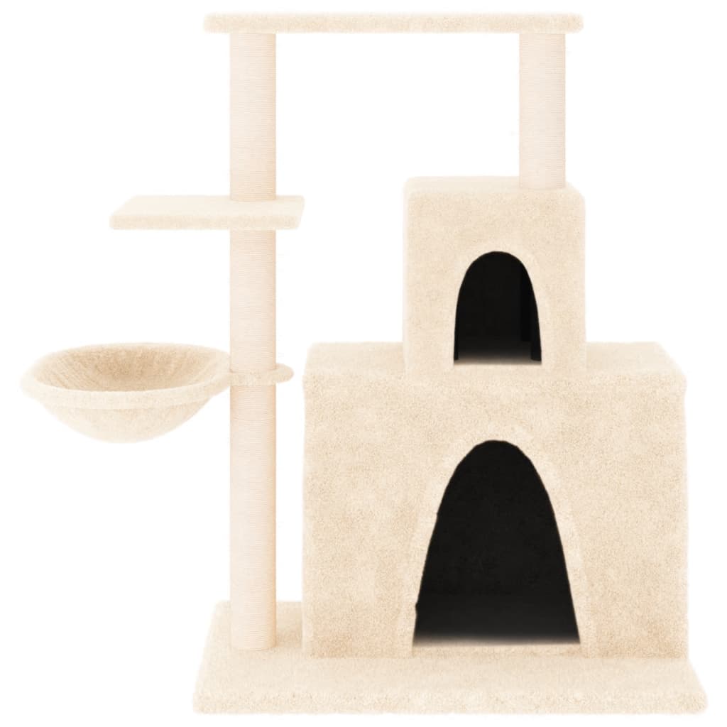 vidaXL Ansamblu de pisici cu stâlpi din funie de sisal, crem, 83 cm
