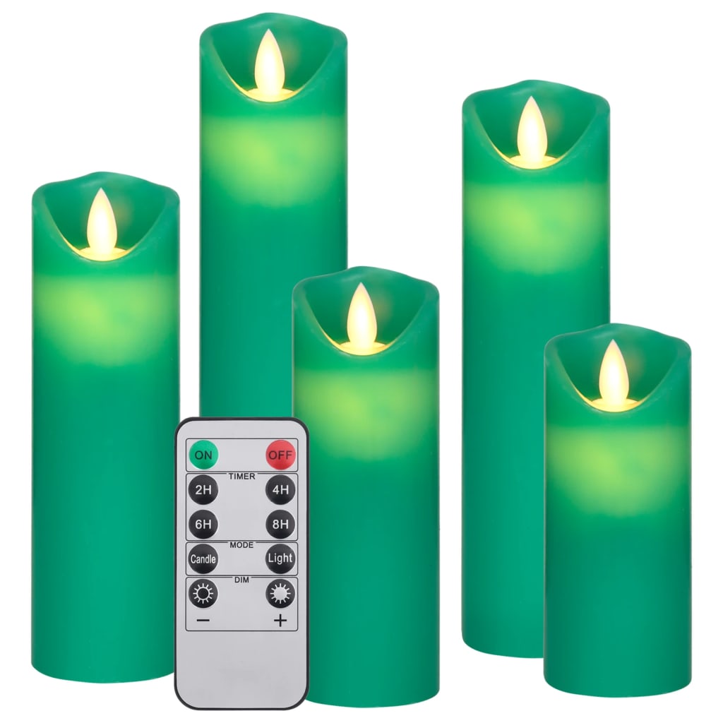 vidaXL Set lumânări electrice cu LED și telecomandă, 5 buc., alb cald