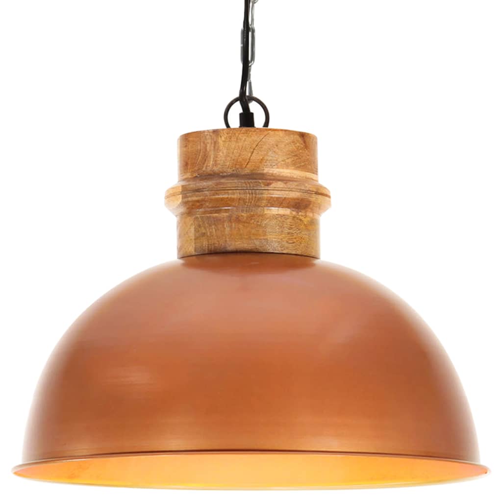 vidaXL Lampă suspendată industrială, cupru, 42 cm, mango, E27, rotund