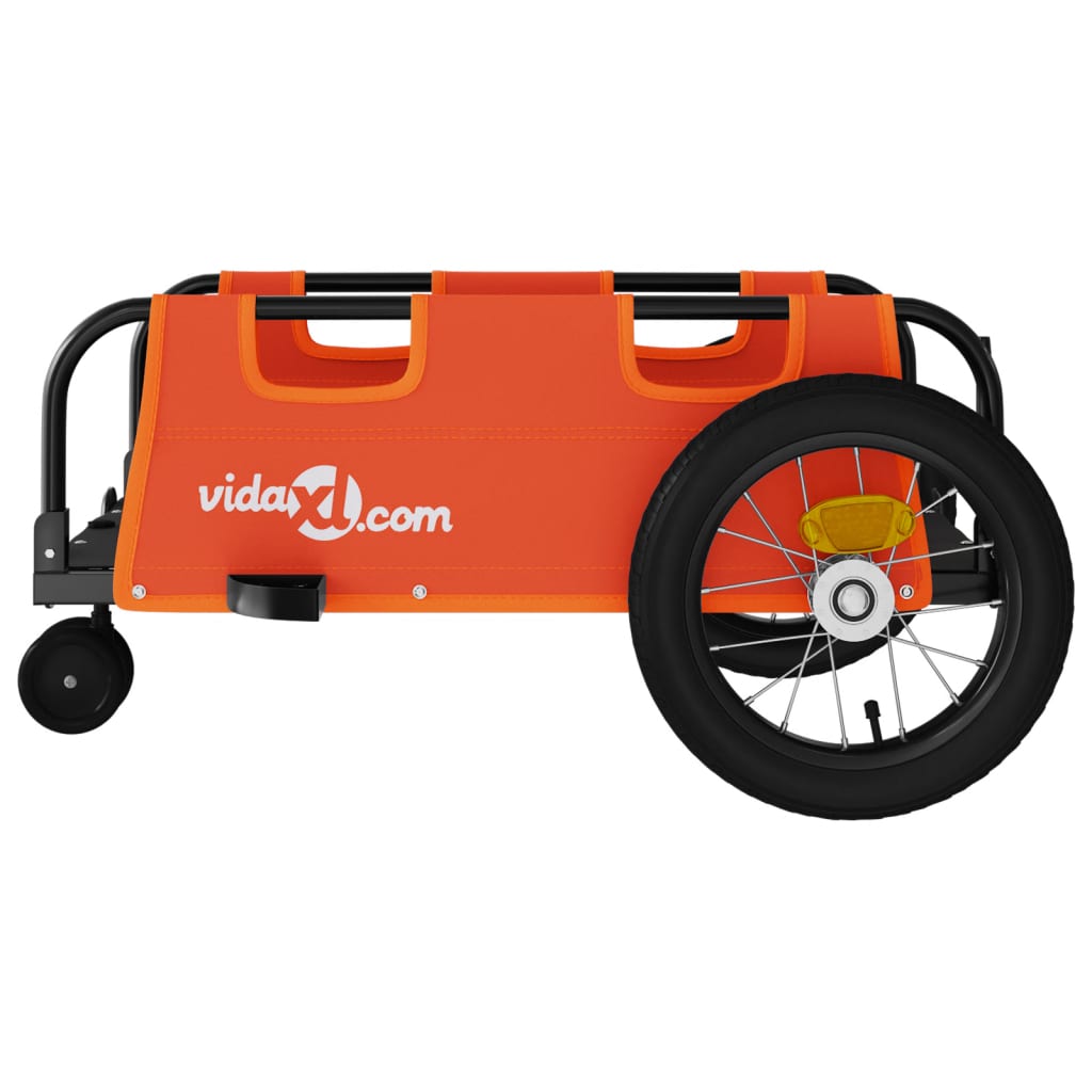 vidaXL Remorcă de bicicletă, portocaliu, textil oxford și fier