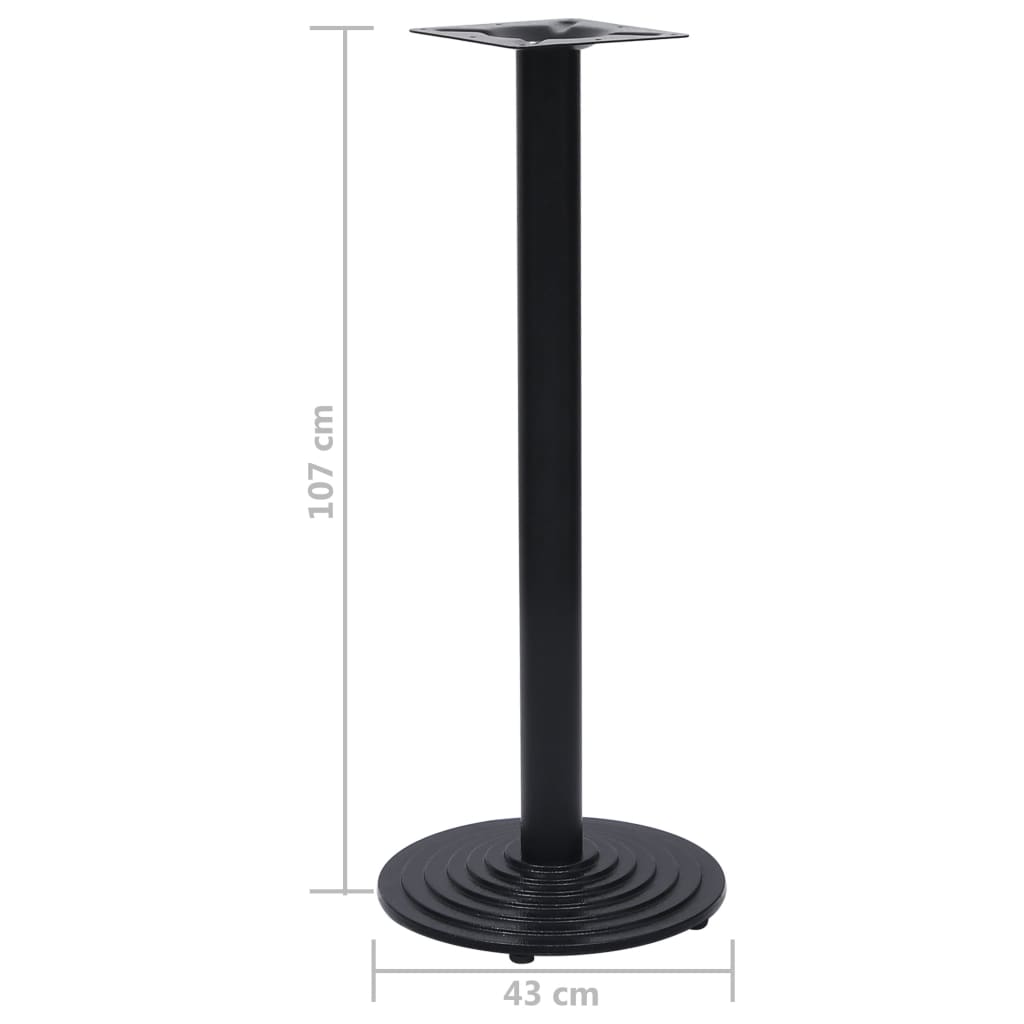 vidaXL Picior masă de bistro, negru, Ø43x107 cm, fontă