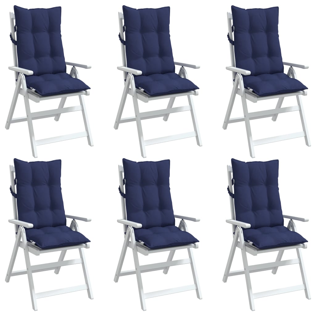 vidaXL Perne scaun spătar înalt 6 buc., bleumarin, țesătură Oxford