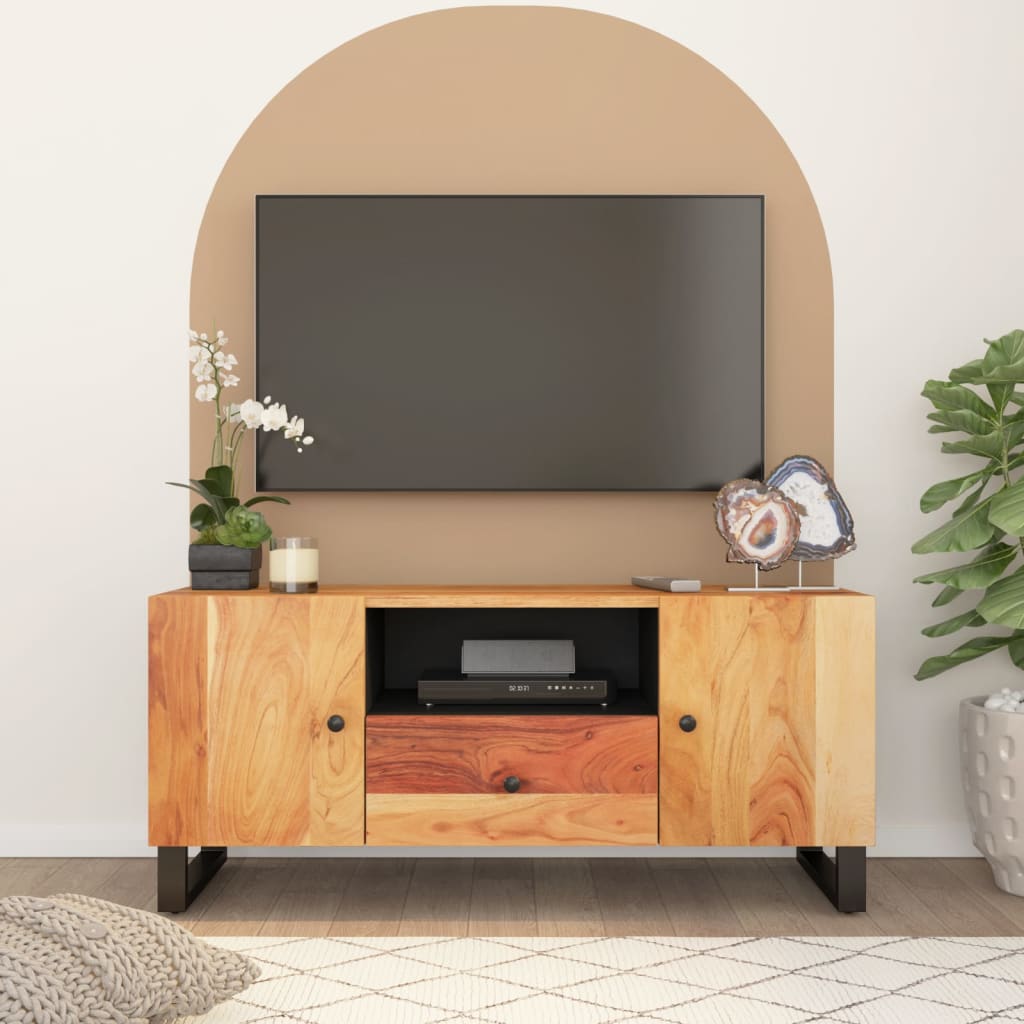 vidaXL Dulap TV, 105x33,5x46 cm, lemn masiv de acacia&lemn prelucrat