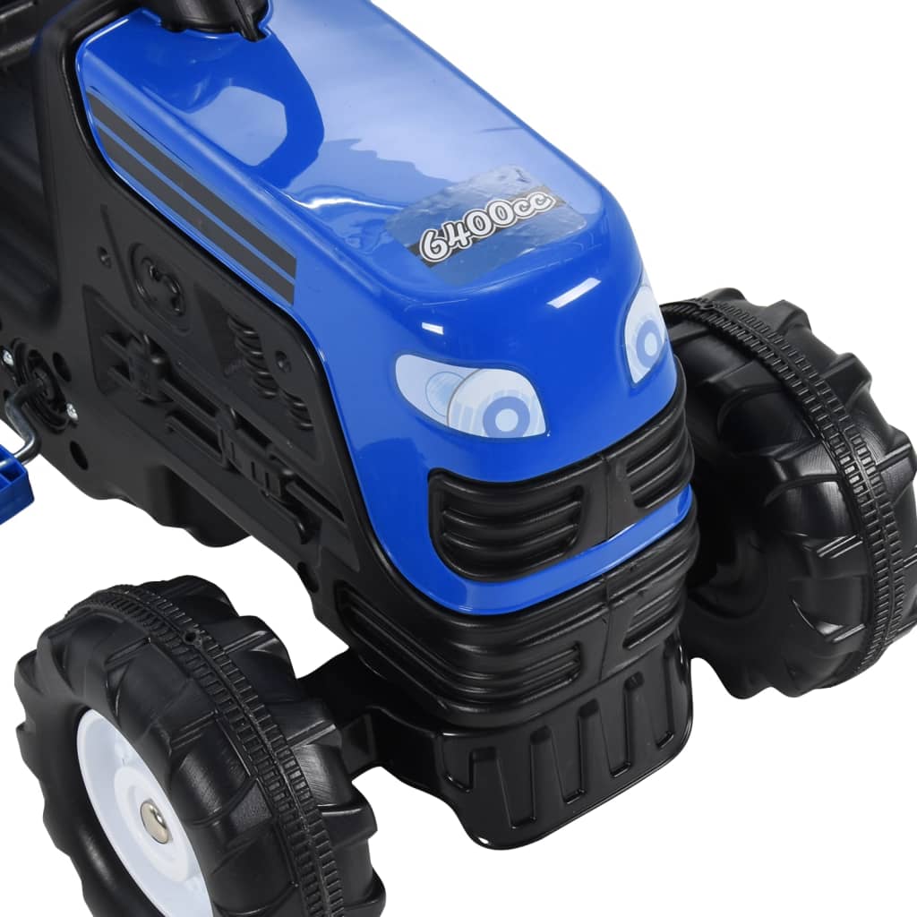vidaXL Tractor pentru copii cu pedale, albastru