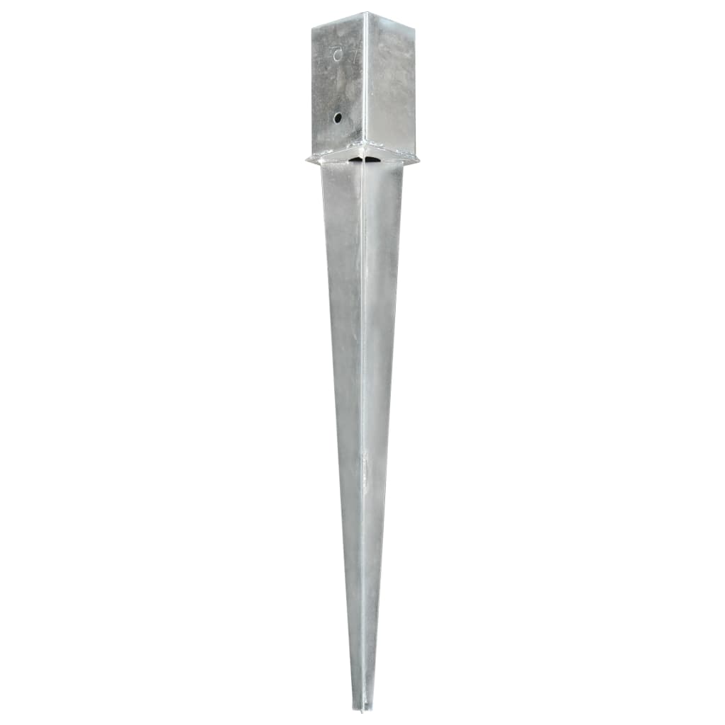 vidaXL Țăruși de sol, 12 buc., argintiu, 8x8x76 cm, oțel galvanizat