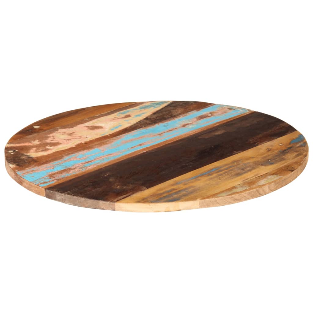 vidaXL Blat de masă rotund, 80 cm, lemn masiv reciclat, 25-27 mm