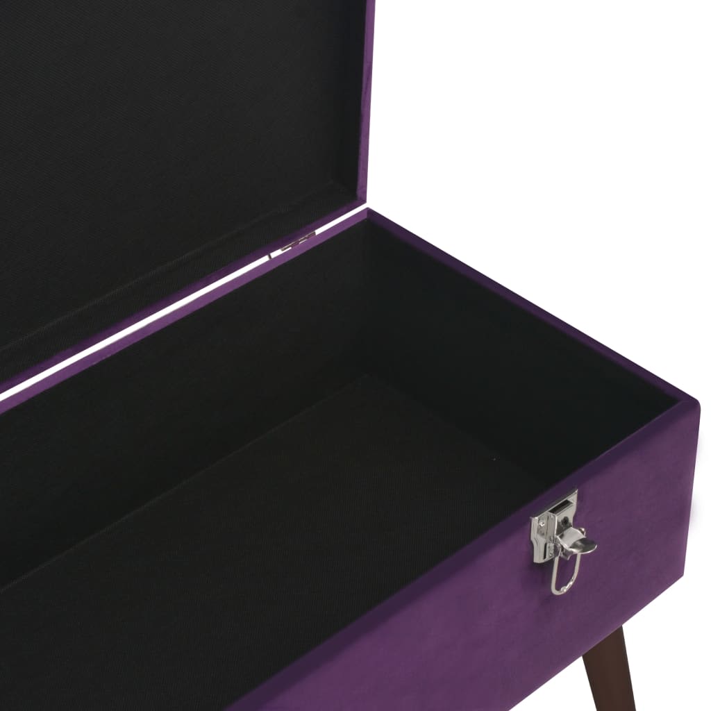 vidaXL Bancă cu un compartiment de depozitare, violet, 80 cm, catifea