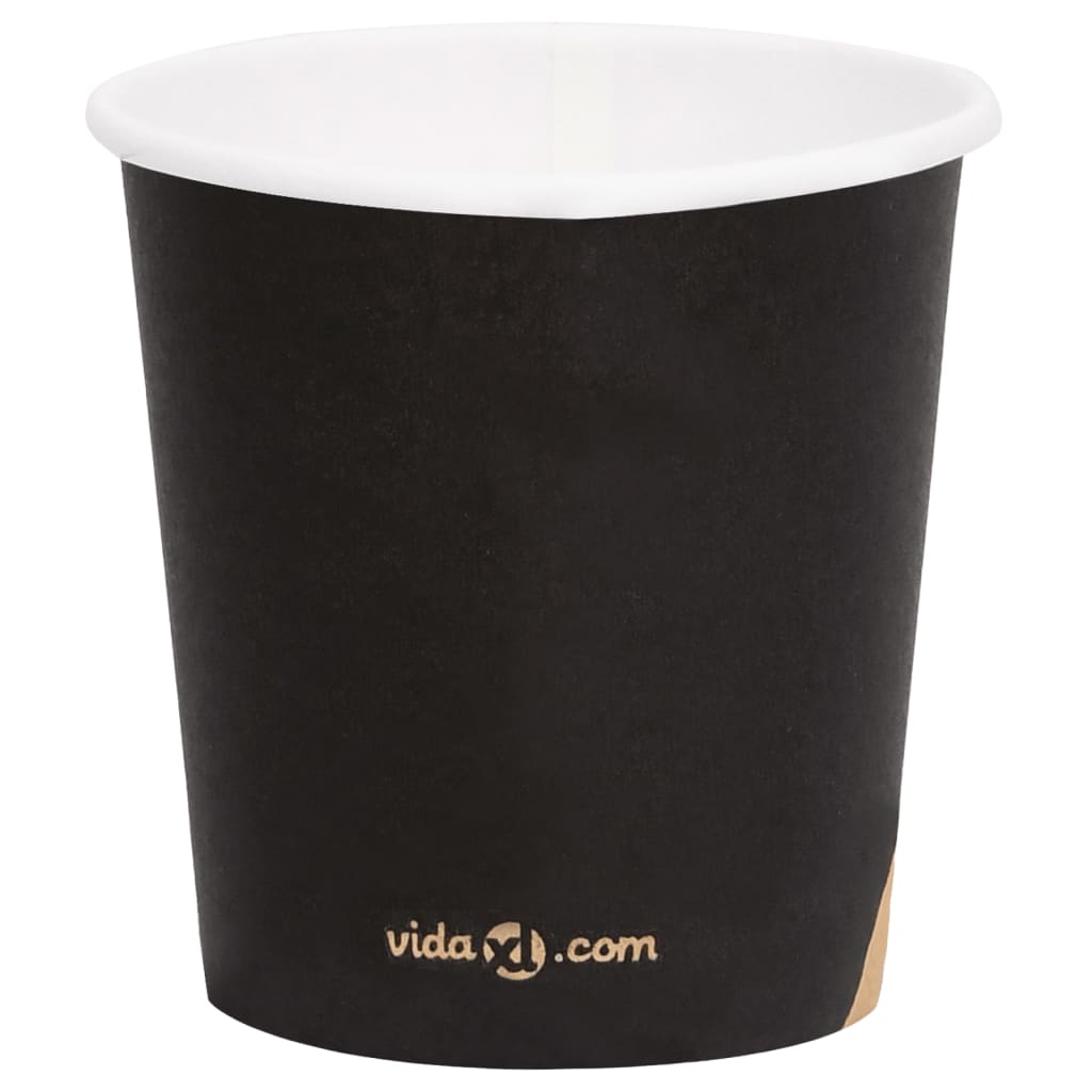 vidaXL Pahare de cafea de hârtie, 100 buc., negru, 120 ml