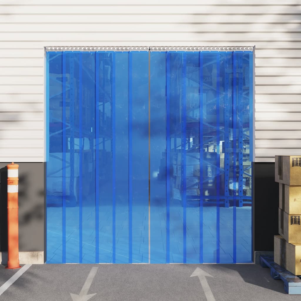 vidaXL Perdea pentru ușă, albastru, 200 mmx1,6 mm 25 m, PVC