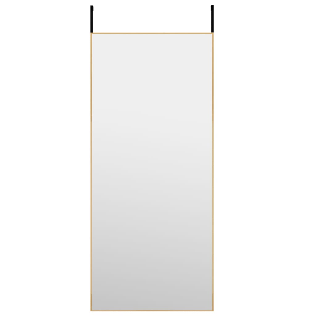 vidaXL Oglindă pentru ușă, auriu, 40x100 cm, sticlă și aluminiu