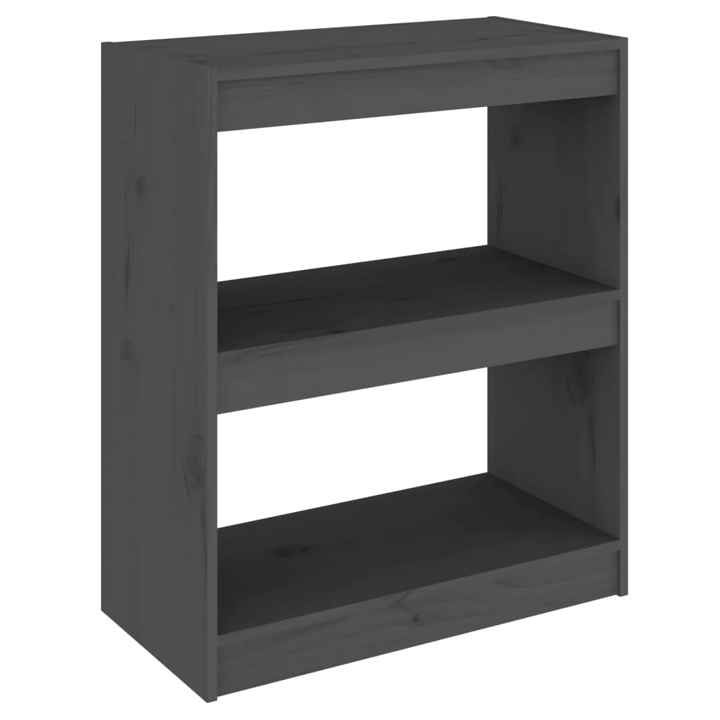 vidaXL Bibliotecă/Separator cameră,gri,60x30x71,5 cm,lemn masiv de pin