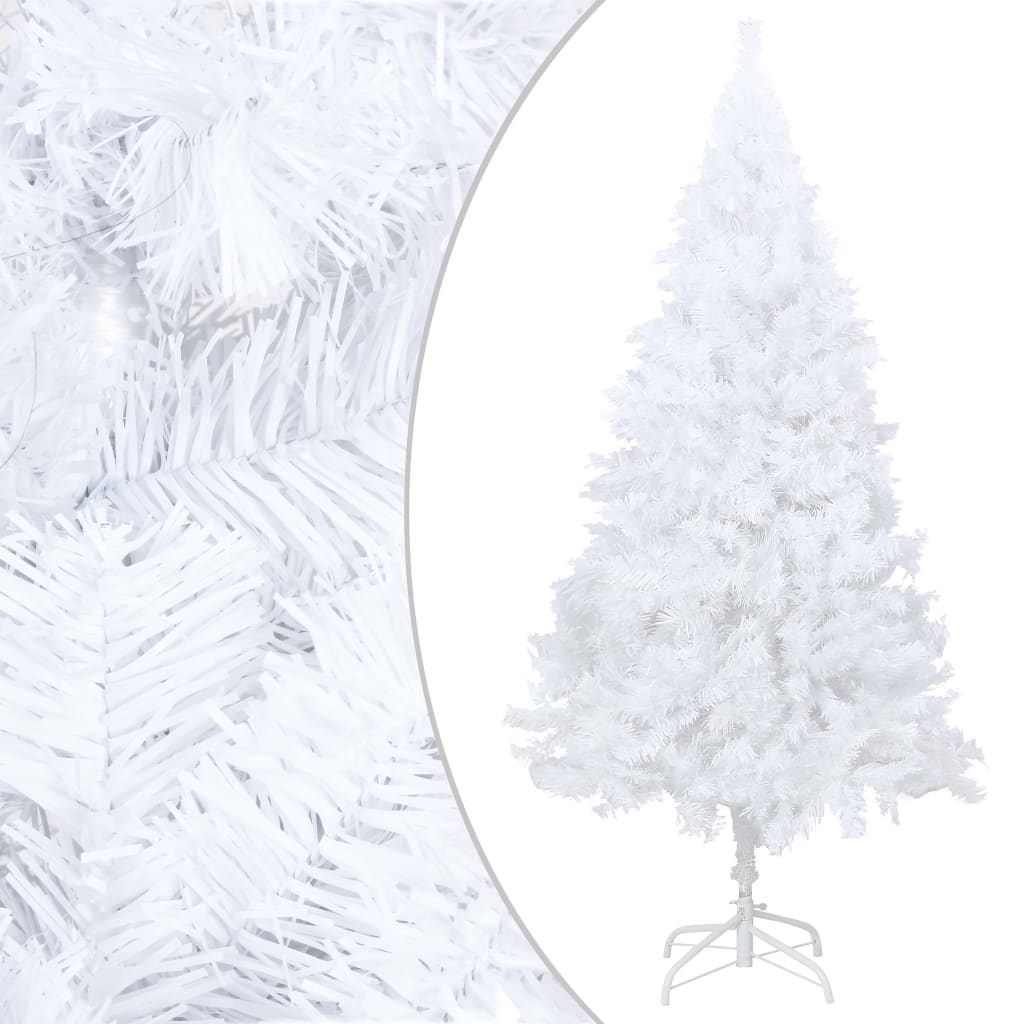 vidaXL Brad Crăciun artificial pre-iluminat ramuri groase, alb, 240 cm