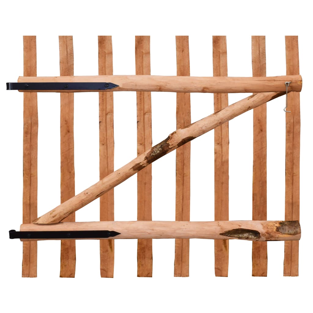 vidaXL Poartă de gard simplă, din lemn de alun, 100x90 cm