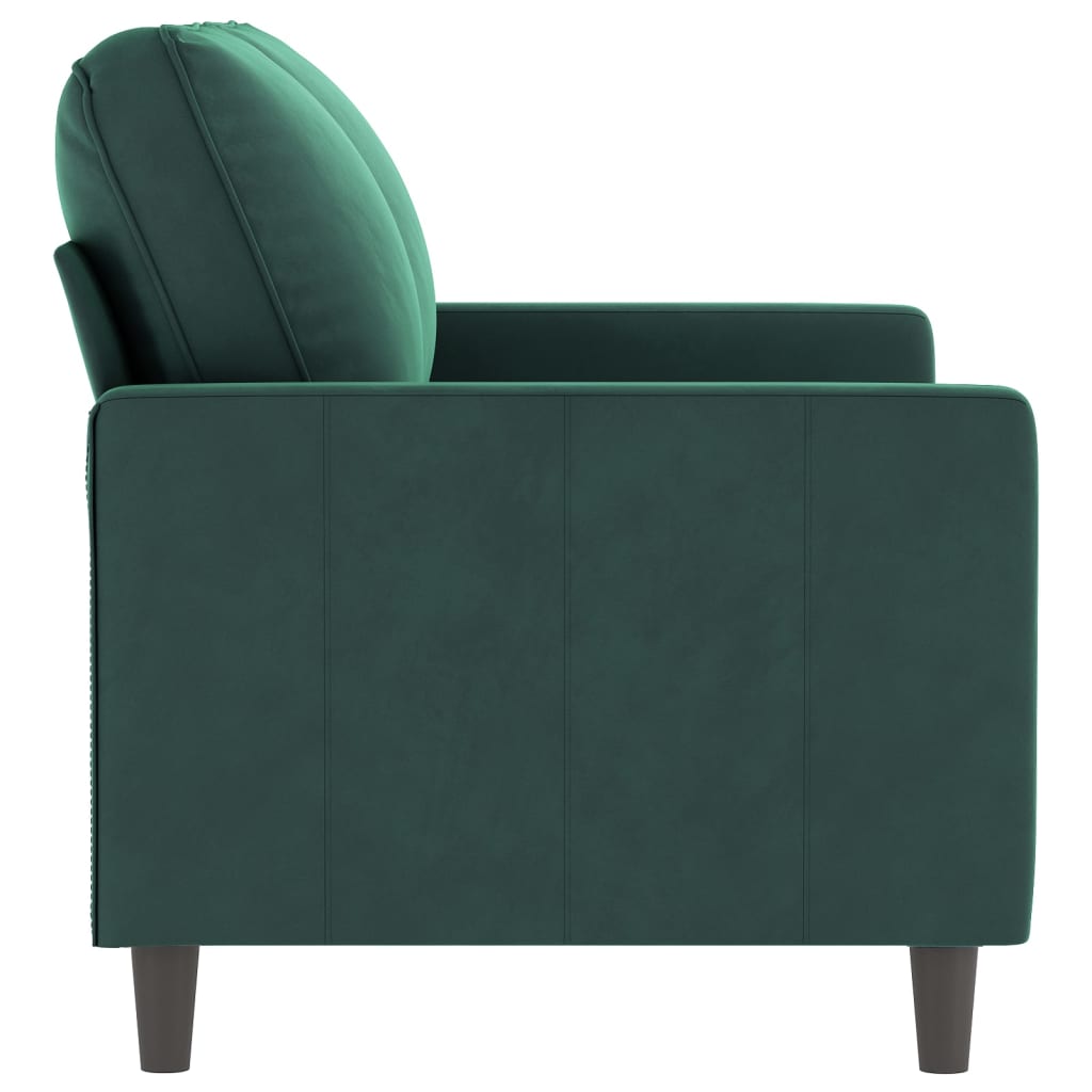 vidaXL Canapea cu 2 locuri, verde închis, 120 cm, catifea