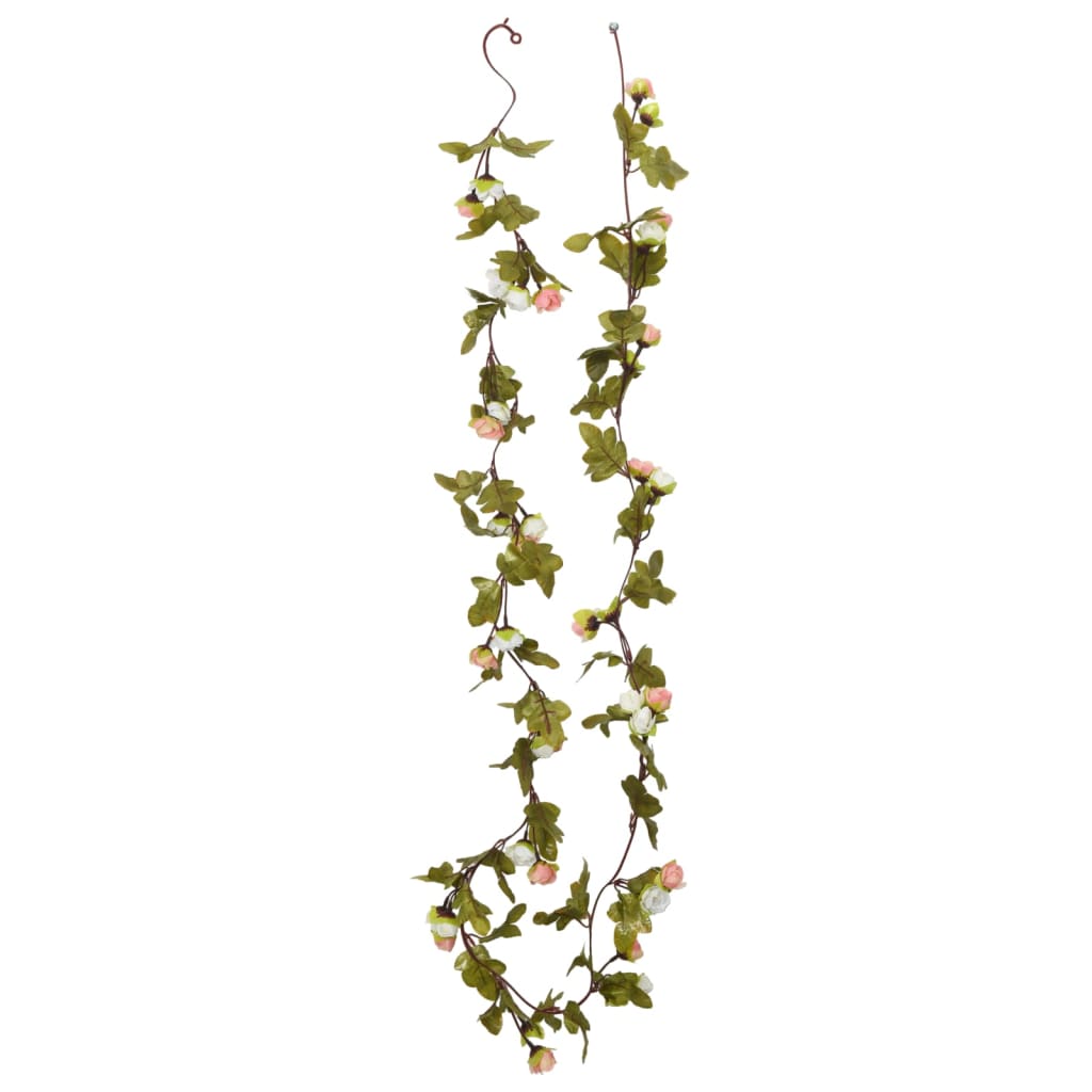 vidaXL Ghirlande de flori artificiale, 6 buc., șampanie, 215 cm